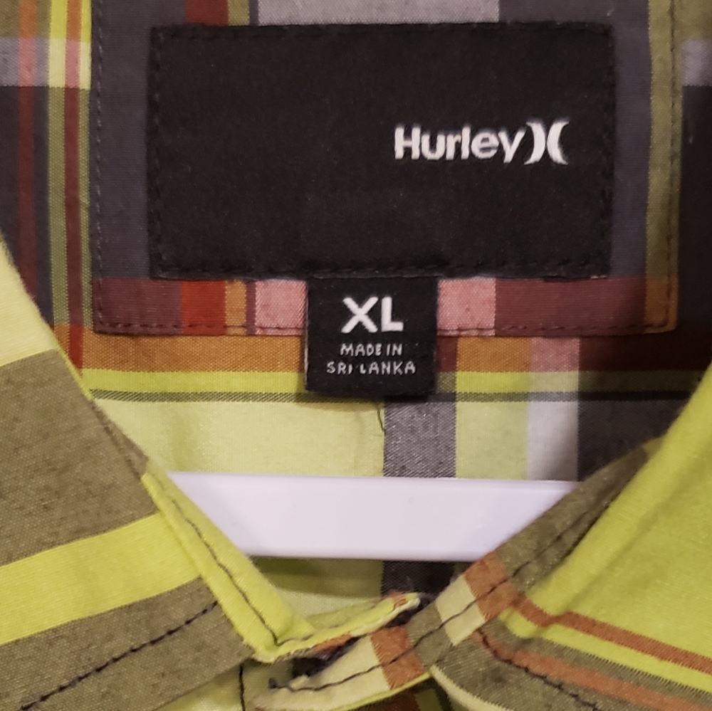 Men's Plaid Shirt in Yellow and Black by Hurley - Picture 2 of 2